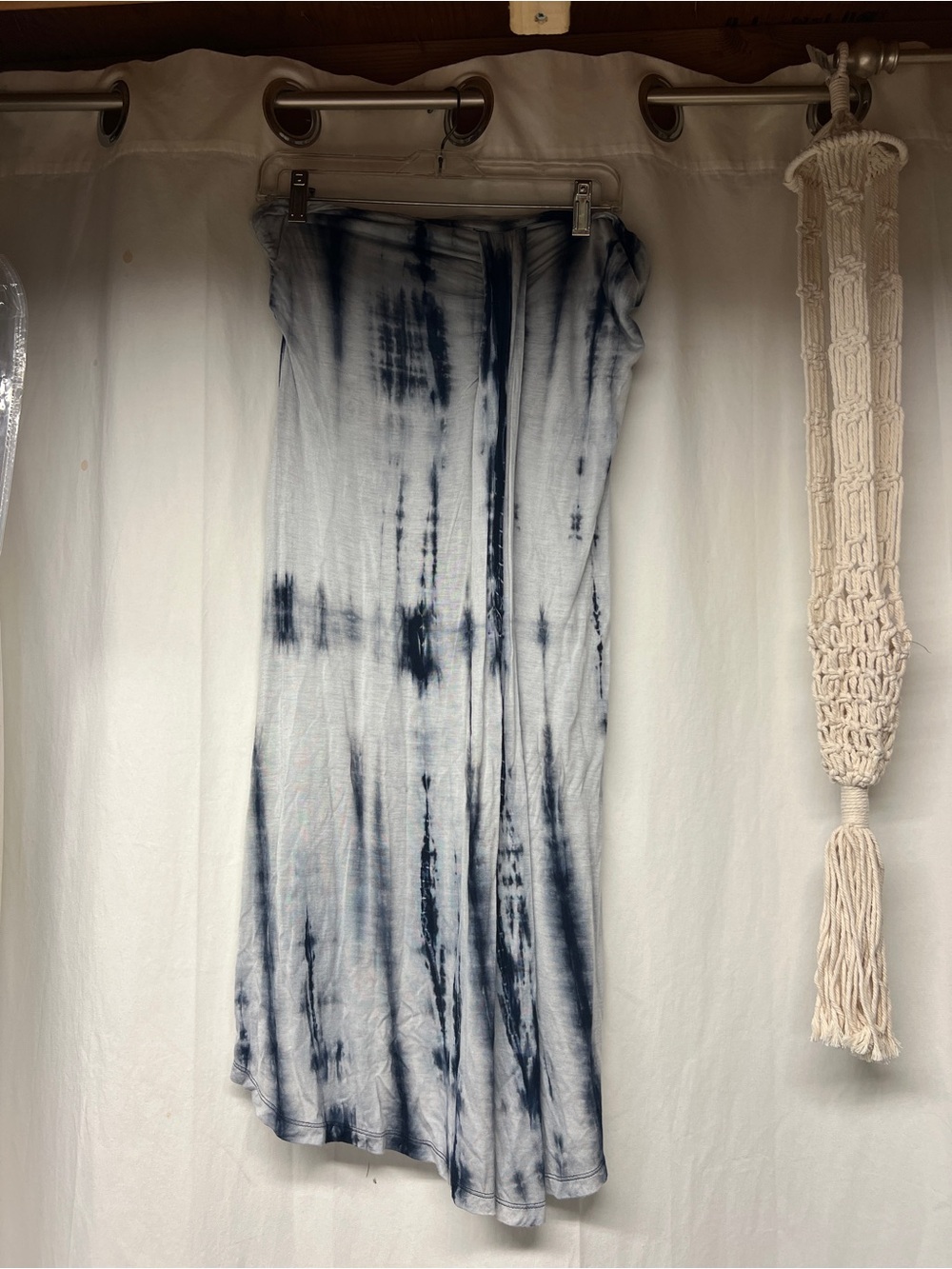 Apt. 9 Strapless Tie-Dye Maxi Skirt in White and Navy